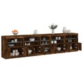 vidaXL Sideboard mit LED-Leuchten Räuchereiche 283x37x67 cm