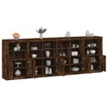 vidaXL Sideboard mit LED-Leuchten Räuchereiche 283x37x100 cm