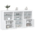 vidaXL Sideboard mit LED-Leuchten Weiß 181,5x37x100 cm