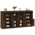 vidaXL Sideboard mit LED-Leuchten Braun Eichen-Optik 202x37x100 cm