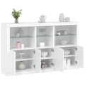 vidaXL Sideboard mit LED-Leuchten Weiß 162x37x100 cm