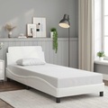 vidaXL Bettgestell mit Kopfteil Weiß 90x200 cm Kunstleder