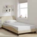 vidaXL Bettgestell mit Kopfteil Creme 100x200 cm Stoff