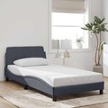 vidaXL Bettgestell mit Kopfteil Dunkelgrau 100x200 cm Samt