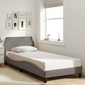 vidaXL Bettgestell mit Kopfteil Taupe 90x190 cm Stoff