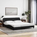 vidaXL Bettgestell mit Kopfteil Schwarz 160x200 cm Stoff