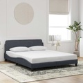 vidaXL Bettgestell mit Kopfteil Dunkelgrau 160x200 cm Samt