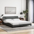 vidaXL Bettgestell mit Kopfteil Dunkelgrau 180x200 cm Stoff