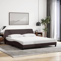 vidaXL Bettgestell mit Kopfteil Dunkelbraun 180x200 cm Stoff