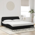vidaXL Bettgestell mit Kopfteil Schwarz 180x200 cm Samt