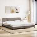 vidaXL Bettgestell mit Kopfteil Taupe 200x200 cm Stoff