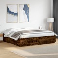 vidaXL Bettgestell Räuchereiche 180x200 cm Holzwerkstoff