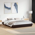vidaXL Bettgestell mit LED Schwarz 180x200 cm