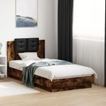 vidaXL Bettgestell mit Kopfteil Räuchereiche 75x190 cm Holzwerkstoff
