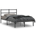 vidaXL Bettgestell mit Kopfteil Metall Schwarz 120x200 cm