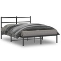 vidaXL Bettgestell mit Kopfteil Metall Schwarz 140x200 cm