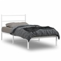 vidaXL Bettgestell mit Kopfteil Metall Weiß 100x190 cm