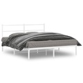 vidaXL Bettgestell mit Kopfteil Metall Weiß 150x200 cm