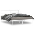 vidaXL Bettgestell mit Kopfteil Metall Weiß 160x200 cm