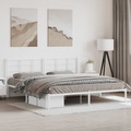 vidaXL Bettgestell mit Kopfteil Metall Weiß 193x203 cm