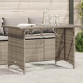 vidaXL Gartentisch mit Glasplatte Grau 110x68x70 cm Poly Rattan