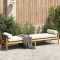 vidaXL Gartenbank mit Kissen Schwarz Poly Rattan Akazie