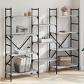 vidaXL Bücherregal Grau Sonoma 160x28,5x136,5 cm Holzwerkstoff