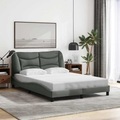 vidaXL Bettgestell mit Kopfteil Dunkelgrau 140x190 cm Stoff