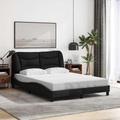 vidaXL Bettgestell mit Kopfteil Schwarz 140x190 cm Stoff