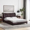 vidaXL Bettgestell mit Kopfteil Dunkelbraun 140x190 cm Stoff
