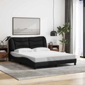 vidaXL Bettgestell mit Kopfteil Schwarz 160x200 cm Stoff