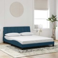 vidaXL Bettgestell mit Kopfteil Blau 160x200 cm Samt