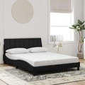 vidaXL Bettgestell mit Kopfteil Schwarz 120x200 cm Samt
