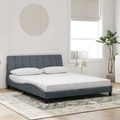 vidaXL Bettgestell mit Kopfteil Dunkelgrau 160x200 cm Samt