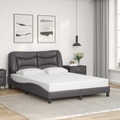 vidaXL Bettgestell mit Kopfteil Grau 140x200 cm Kunstleder