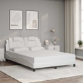 vidaXL Bettgestell mit Kopfteil Weiß 120x200 cm Kunstleder