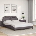 vidaXL Bettgestell mit Kopfteil Grau 120x200 cm Kunstleder