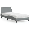 vidaXL Bett mit Matratze Hellgrau 80x200 cm Stoff