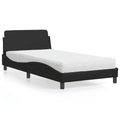 vidaXL Bett mit Matratze Schwarz 100x200 cm Kunstleder