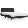 vidaXL Bett mit Matratze Schwarz 120x200 cm Samt