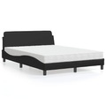 vidaXL Bett mit Matratze Schwarz 120x200 cm Kunstleder