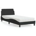vidaXL Bett mit Matratze Schwarz 90x200 cm Samt