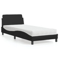 vidaXL Bett mit Matratze Schwarz 90x200 cm Kunstleder