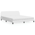 vidaXL Bett mit Matratze Weiß 180x200 cm Kunstleder