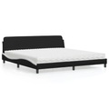 vidaXL Bett mit Matratze Schwarz und Weiß 200x200 cm Kunstleder