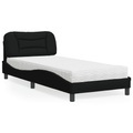 vidaXL Bett mit Matratze Schwarz 80x200 cm Stoff