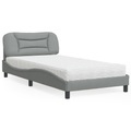 vidaXL Bett mit Matratze Hellgrau 100x200 cm Stoff