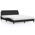 vidaXL Bett mit Matratze Schwarz 160x200 cm Samt