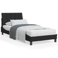vidaXL Bett mit Matratze Schwarz 90x200 cm Samt