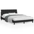vidaXL Bett mit Matratze Schwarz 120x200 cm Samt